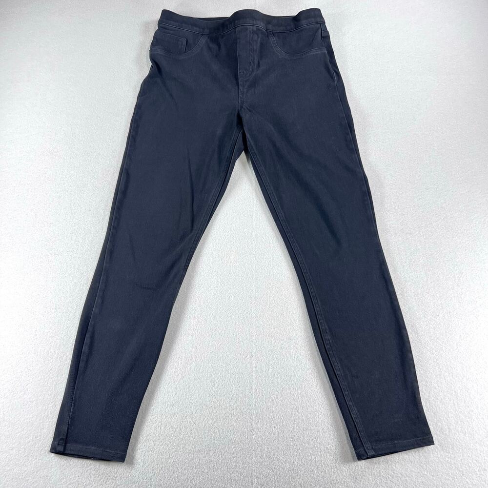 SPANX Jean-ish Leggings Pull On Stretch Denim Black Skinny Shaping Pants Large